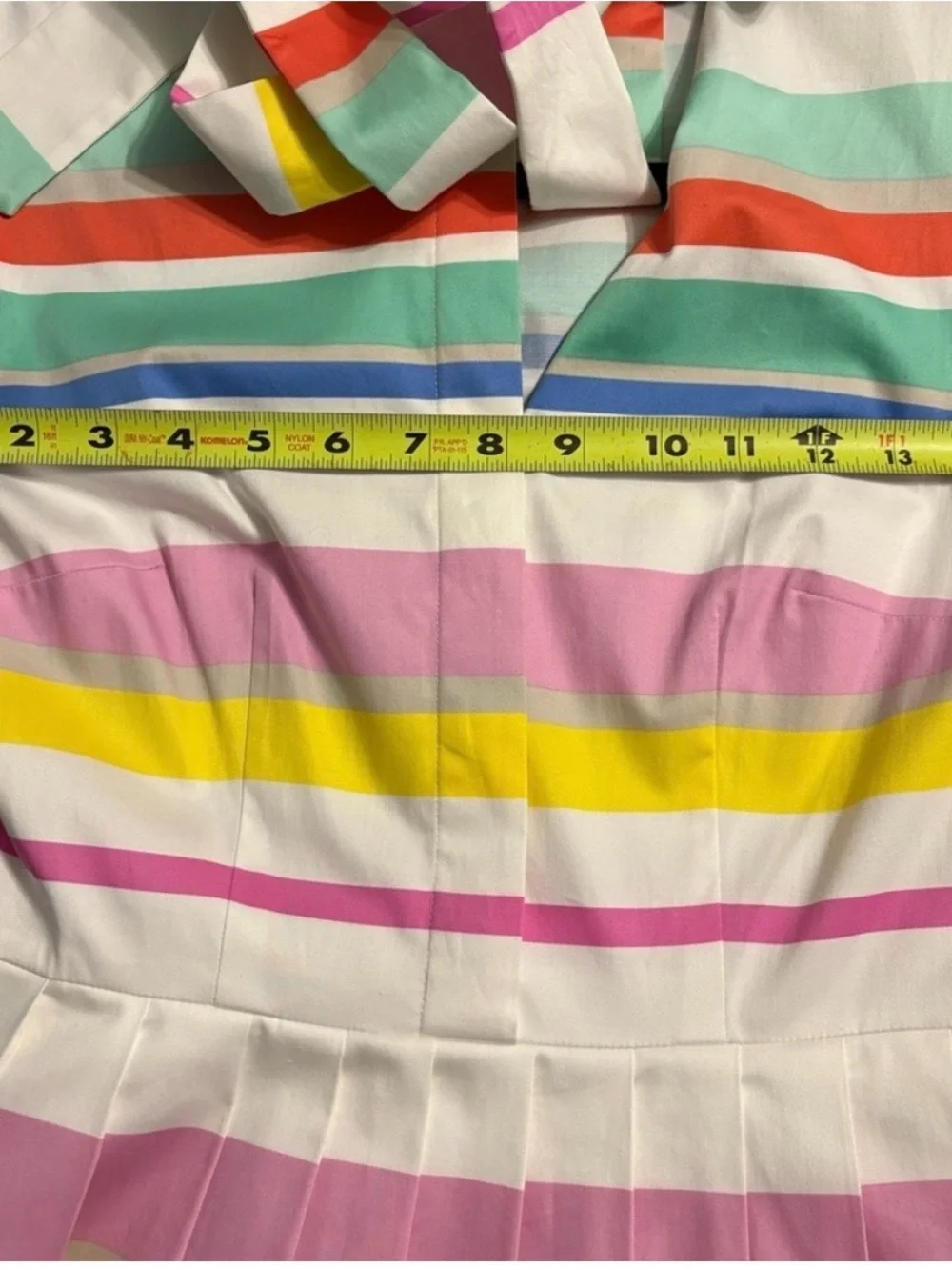 Kate Spade Striped Belted A-Line Dress in Pastel Multi